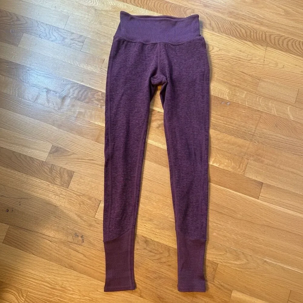 Alo Yoga High Waist Alosoft Lounge Leggings Heather Plum Purple Women's XS